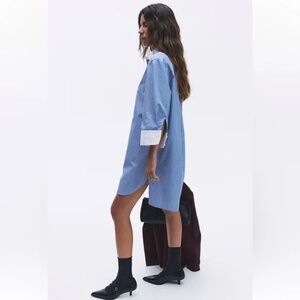 Striped shirt dress with collar, NWT